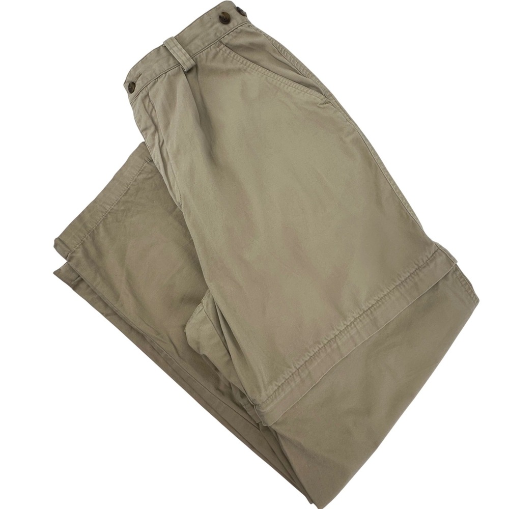 TravelSmith Convertible Pants Womens 12 Khaki Tan Adjustable Waist Hiking Gorp